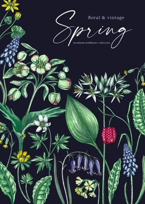 Delicate spring design template. Wildflowers in color. Woodland wild flower sketches. Floral background, greeting card or invitation. Hand drawn vector illustration, NOT AI